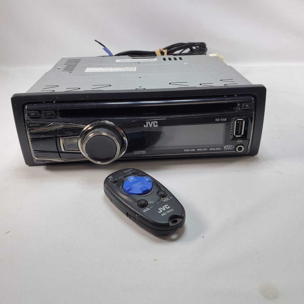 JVC KD-S48 Car Stereo Receiver Black Dual USB AUX CD Player RM-RK52 Remote
